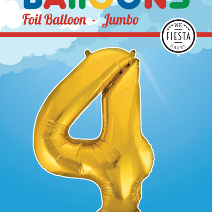 Ballon de baudruche Figure 4 Or XL 86cm vide