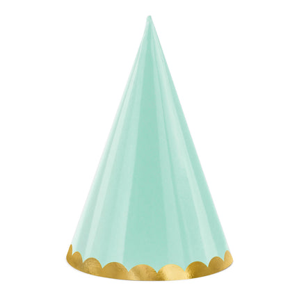 Chapeaux de fête colorés Pastel 16cm 6pcs