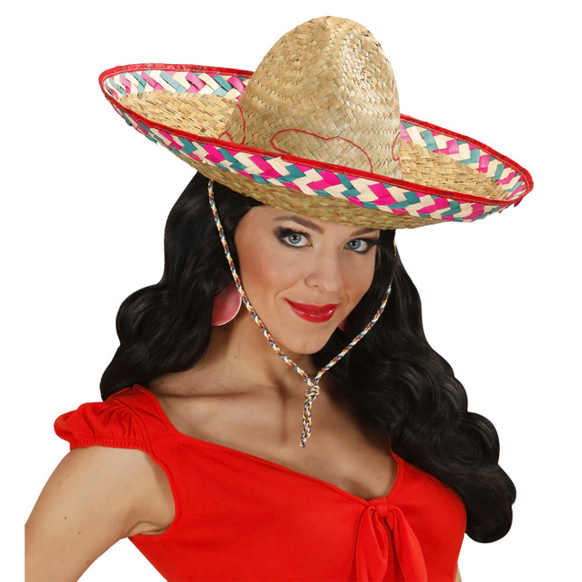 Sombrero coloré mexicain 52cm