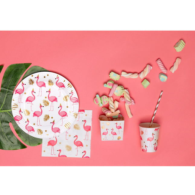 Assiettes Flamingo en papier 23cm 10pcs