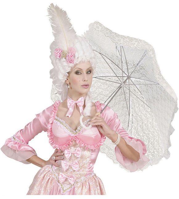 Dentelle de parapluie blanche