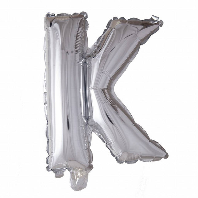 Ballon de baudruche Lettre K Argent XL 102cm vide