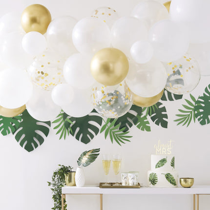 Arche de ballons or/blanc set fait maison