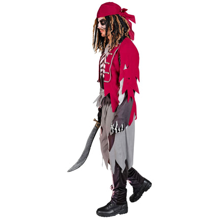 Costume d'Halloween Squelette pirate pour homme