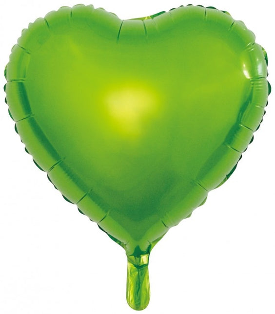 Ballon à l'hélium coeur vert vide 45cm