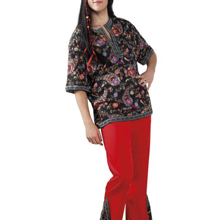 Costume de hippie rouge XL