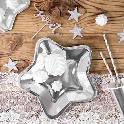 Assiettes en argent 18cm 6pcs