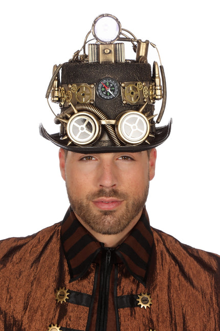 Chapeau Steampunk avec lampe à mine