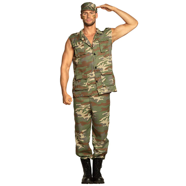 Costume militaire homme vert