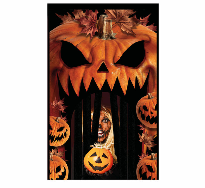 Rideau de porte Halloween Citrouille 2.45m