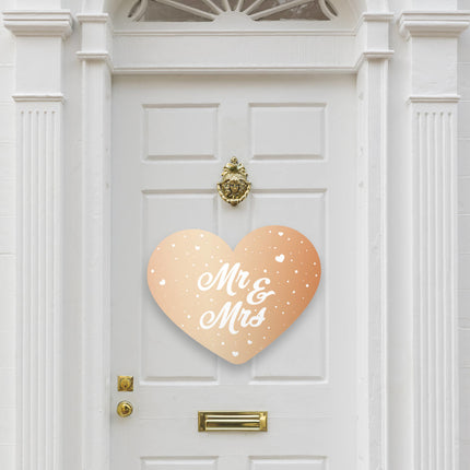 Plaque de porte Mr, & Mrs, Rose Gold 57cm