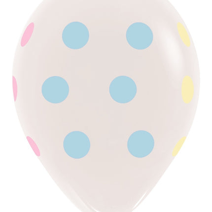 Ballons de baudruche Pastel Polka Dots Clear 30cm 25pcs