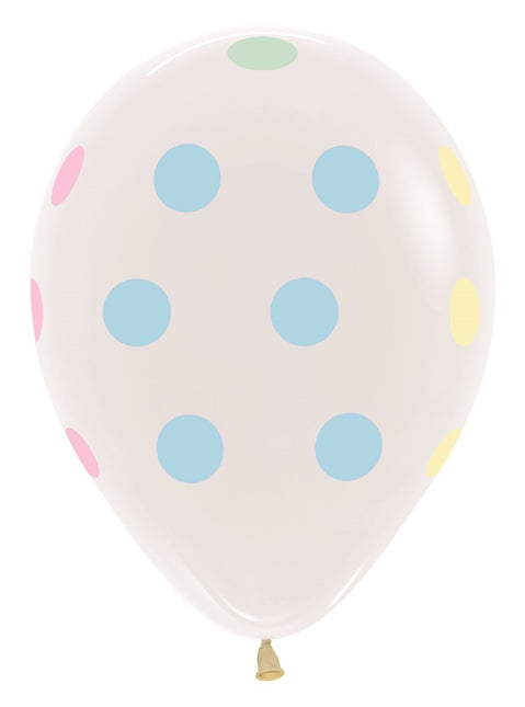 Ballons de baudruche Pastel Polka Dots Clear 30cm 25pcs