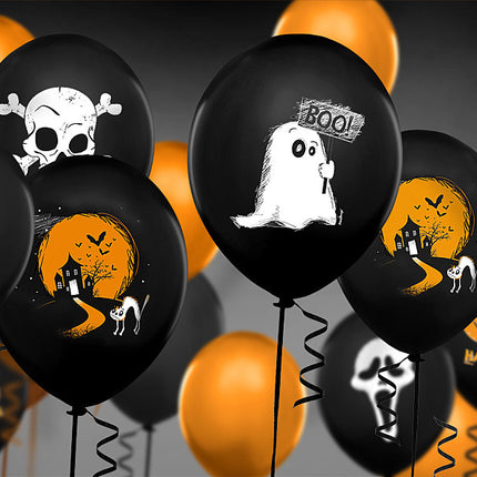 Ballons d'Halloween Boo ! 30cm 6pcs