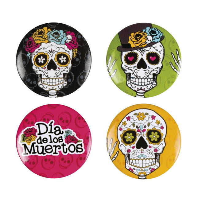 Boutons du Jour des Morts 4pcs