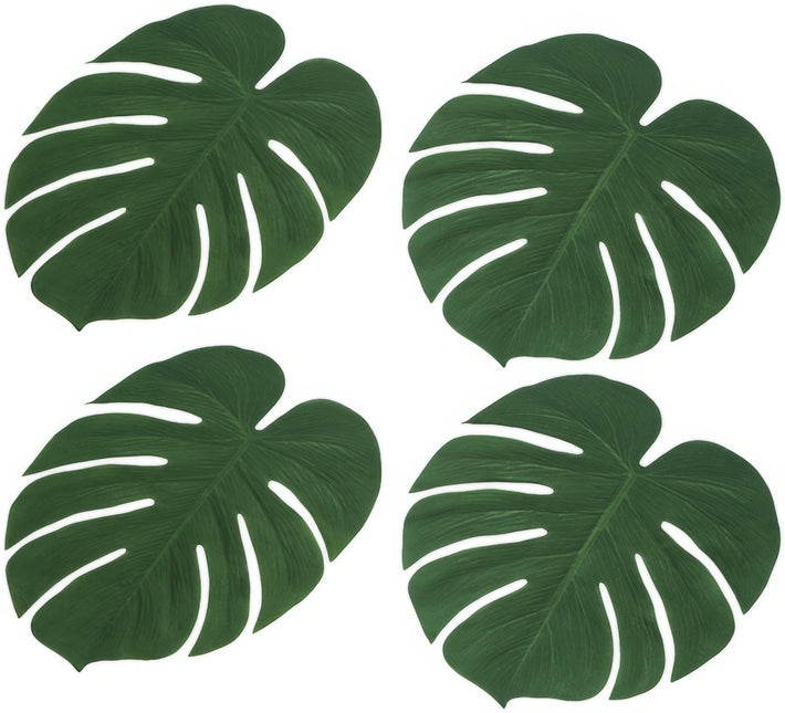 Décoration Hawaii Feuille de palmier 34cm 4pcs