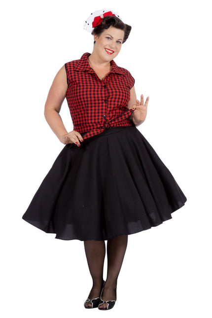 Rock N Roll 50S Robe Noir Rouge Dames