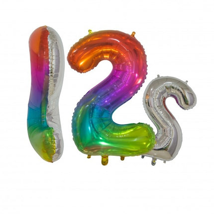 Ballon de baudruche Figure 2 Arc-en-ciel Transparent 66cm