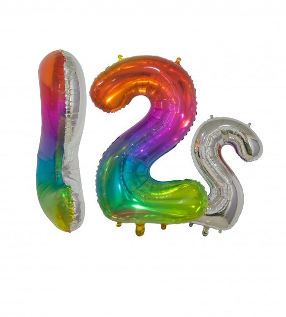 Ballon de baudruche Figure 2 Arc-en-ciel Transparent 66cm