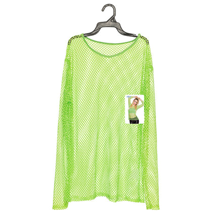 Chemise en résille vert fluo M/L