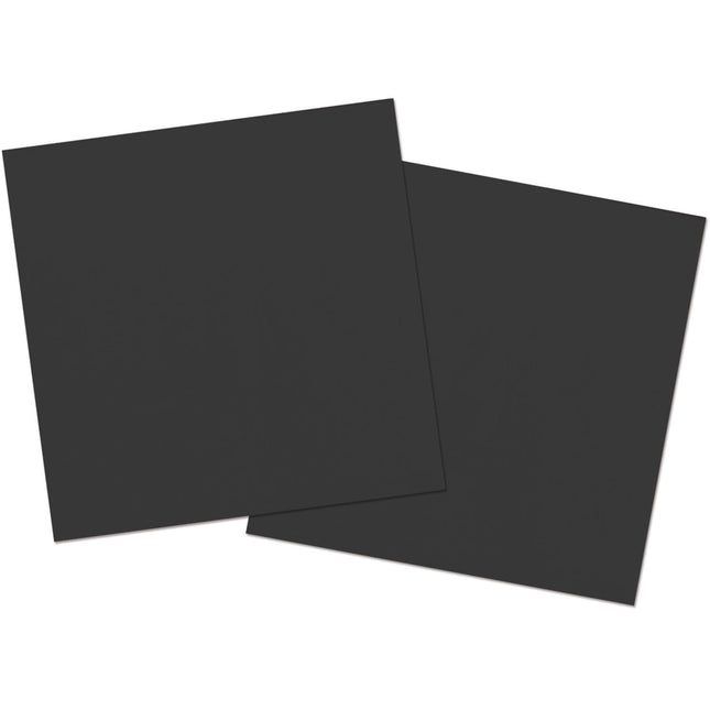 Serviettes de table noires Décoration 33cm 20pcs