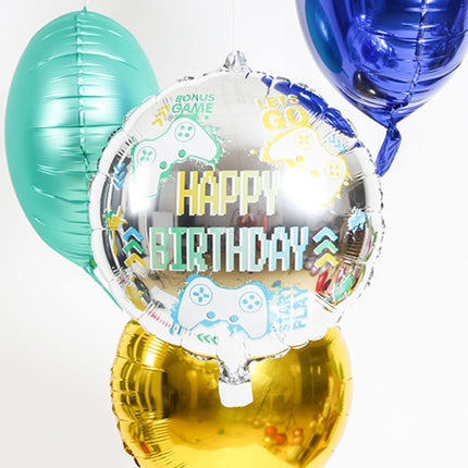 Ballon à l'hélium Happy Birthday Gaming Vide 45cm