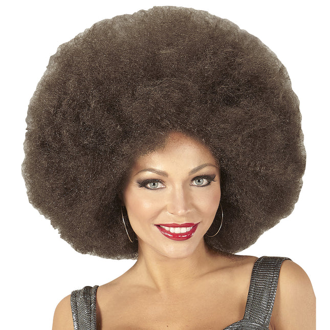 Perruque marron foncé Afro Extra Big