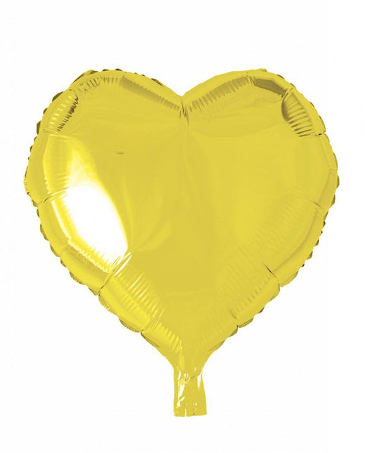 Ballon à l'hélium Coeur Jaune 46cm vide