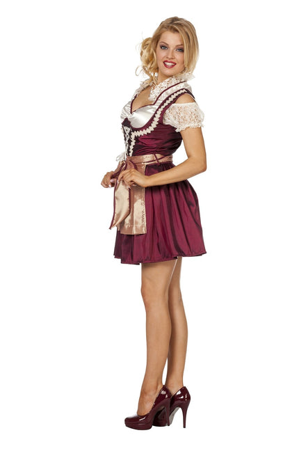 Bordeaux Red Dirndl Dress Oktoberfest Ladies