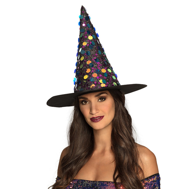 Chapeau de sorcière d'Halloween pailleté