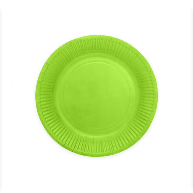 Assiettes en papier vert citron vert 23cm 8pcs