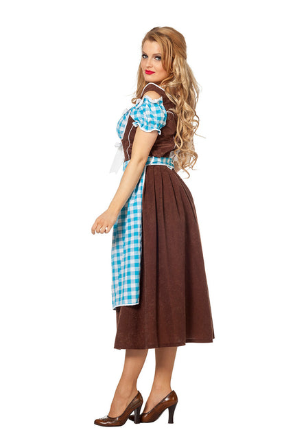 Blue Dirndl Dress Oktoberfest Ladies Long