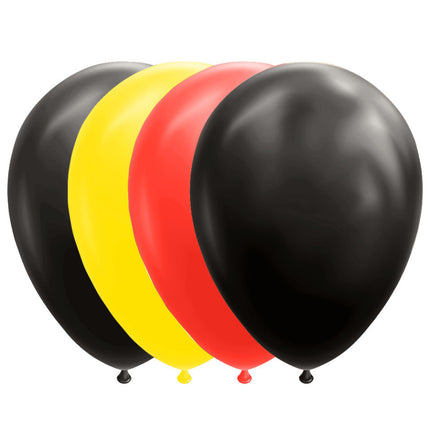 Ballons noirs jaunes rouges 30cm 10pcs