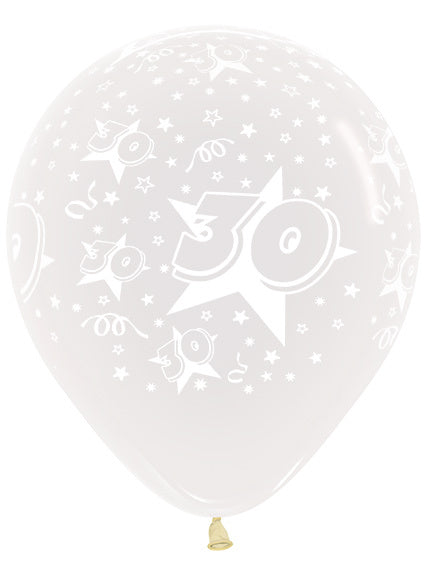 Ballons de baudruche Numéro 30 Transparent 45cm 25pcs