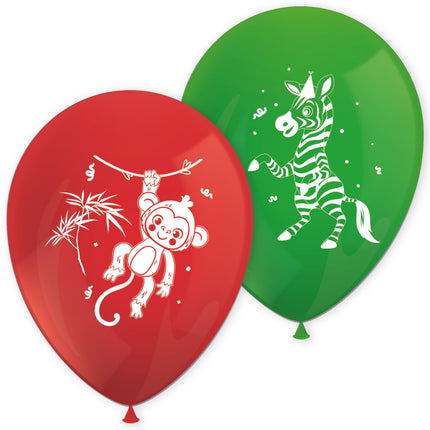 Ballons de baudruche Animaux de la jungle 8pcs