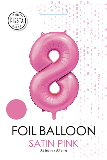 Ballon à figures rose 8 ans Gloss 86cm