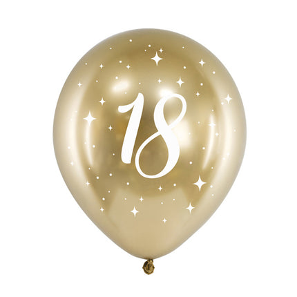 Ballons 18 ans or 30cm 6pcs