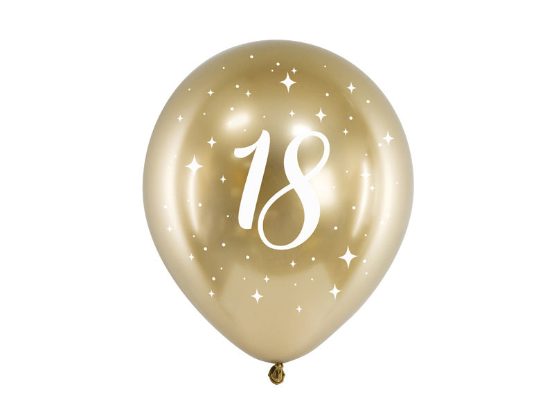 Ballons 18 ans or 30cm 6pcs