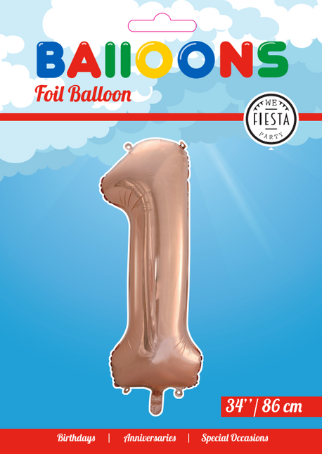 Ballon de baudruche Figure 1 Rose Gold XL 86cm vide