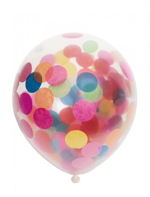 Ballons confettis colorés 30cm 6pcs