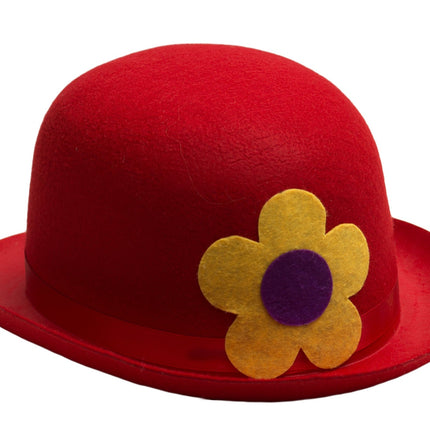 Chapeau melon Clown Rouge