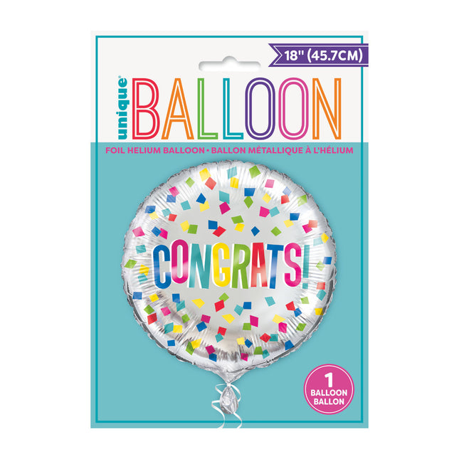 Ballon à l'hélium Congrats Confetti 45cm vide