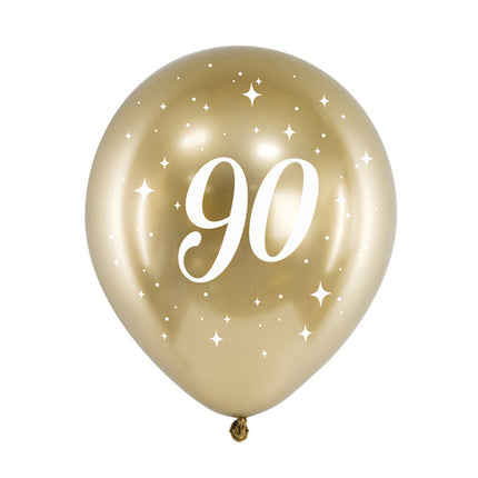 Ballons 90 ans or 30cm 6pcs