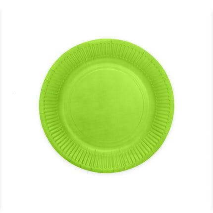 Assiettes en papier vert lime 23cm 16pcs