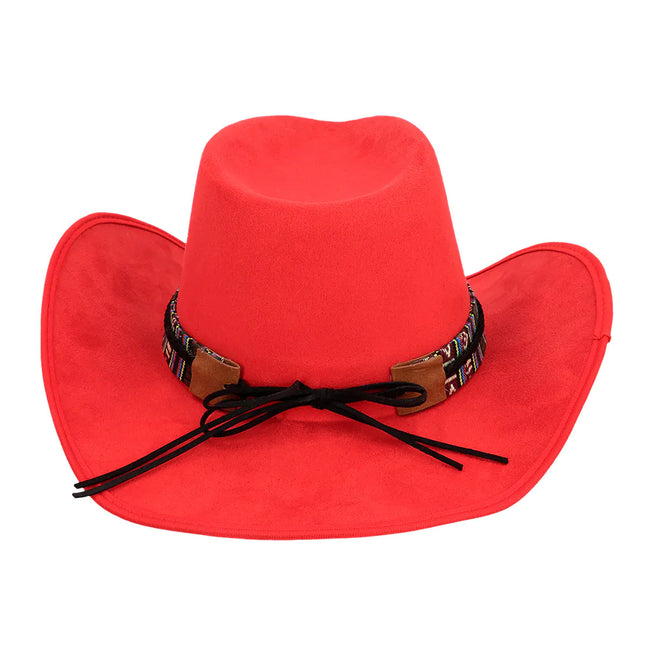 Chapeau de cow-boy rouge de luxe