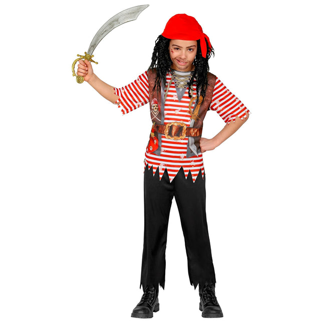 Costume de pirate Rouge Noir Garçon