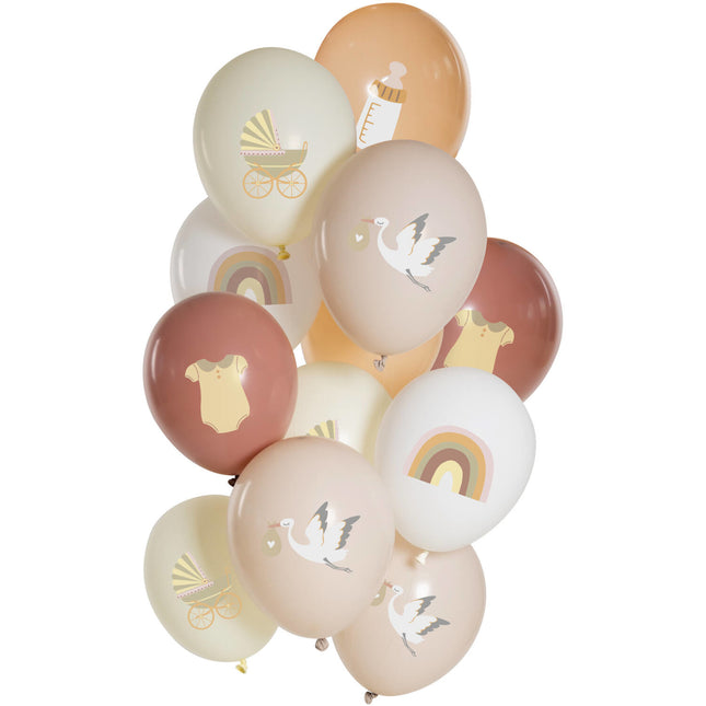 Ballons Birth Girl 33cm 12pcs