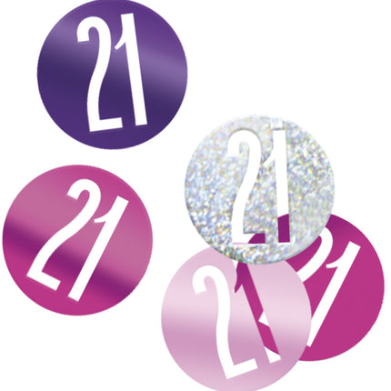 Confetti de table 21 ans rose 14gr