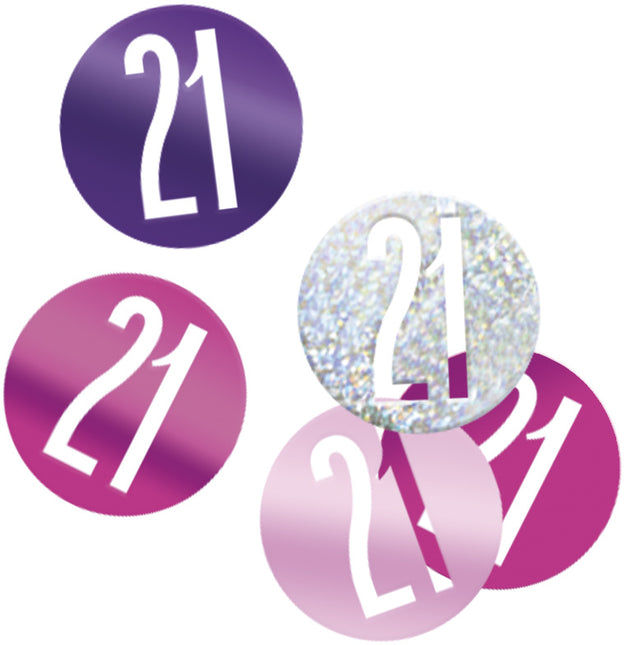 Confetti de table 21 ans rose 14gr