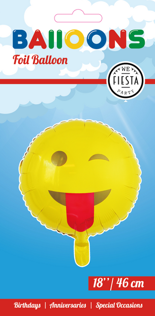 Ballon à l'hélium Emoji Langue 45cm vide